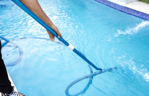 pool being cleaned